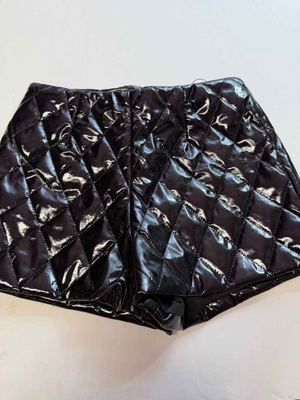 Naven Black Quilted Vinyl Women's Shorts